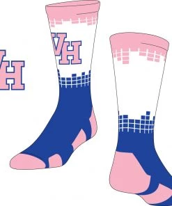 TCK Pink/White/Blue Square Socks W/ Pink/Royal Blue VH Vestavia