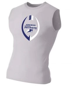 Bandwagon Sports Homewood Football Sleeveless Compression Shirt (Gray)