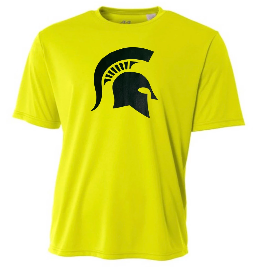 A4 Performance Shirt W/ Green Spartan Helmet Mtn. Brook 1 A4 Performance Shirt W/ Green Spartan Helmet Mtn. Brook
