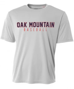 A4 Performance Shirt W/ Navy/Red Oak Mountain Baseball