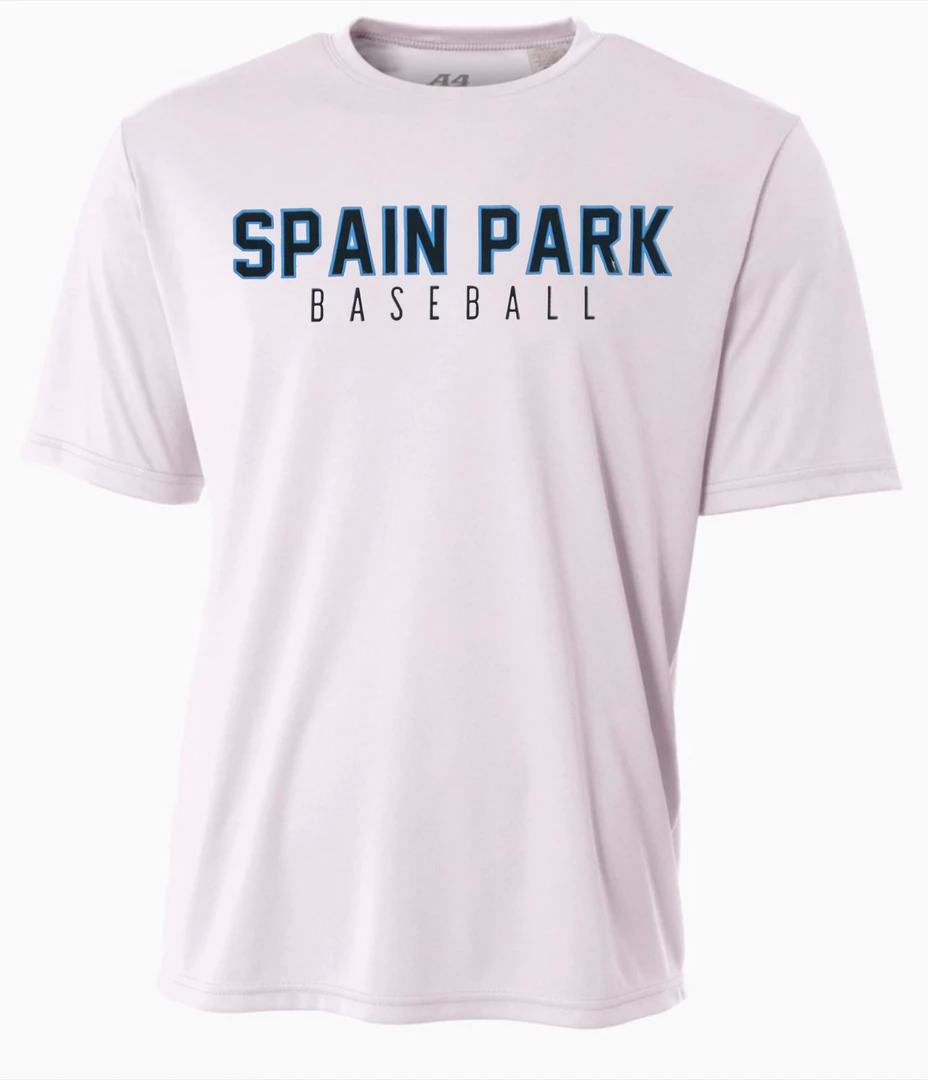 A4 Performance Shirt W/ Powder Blue/Black Spain Park Baseball 1 A4 Performance Shirt W/ Powder Blue/Black Spain Park Baseball