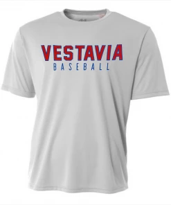 A4 Performance Shirt W/ Red/Royal Blue Vestavia Baseball