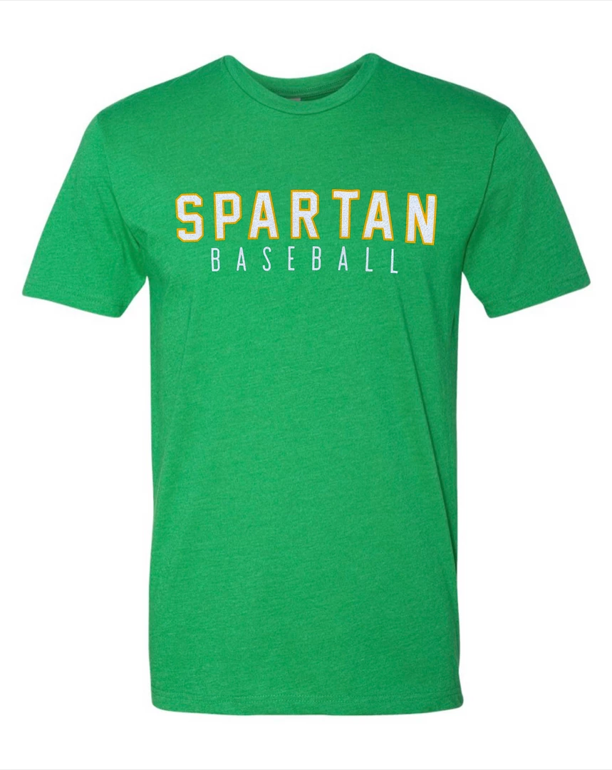 Next Level T-Shirt W/ White/Yellow Spartan Baseball 1 Next Level T-Shirt W/ White/Yellow Spartan Baseball