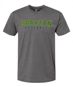 Next Level T-Shirt W/ Green/Yellow Spartan Baseball
