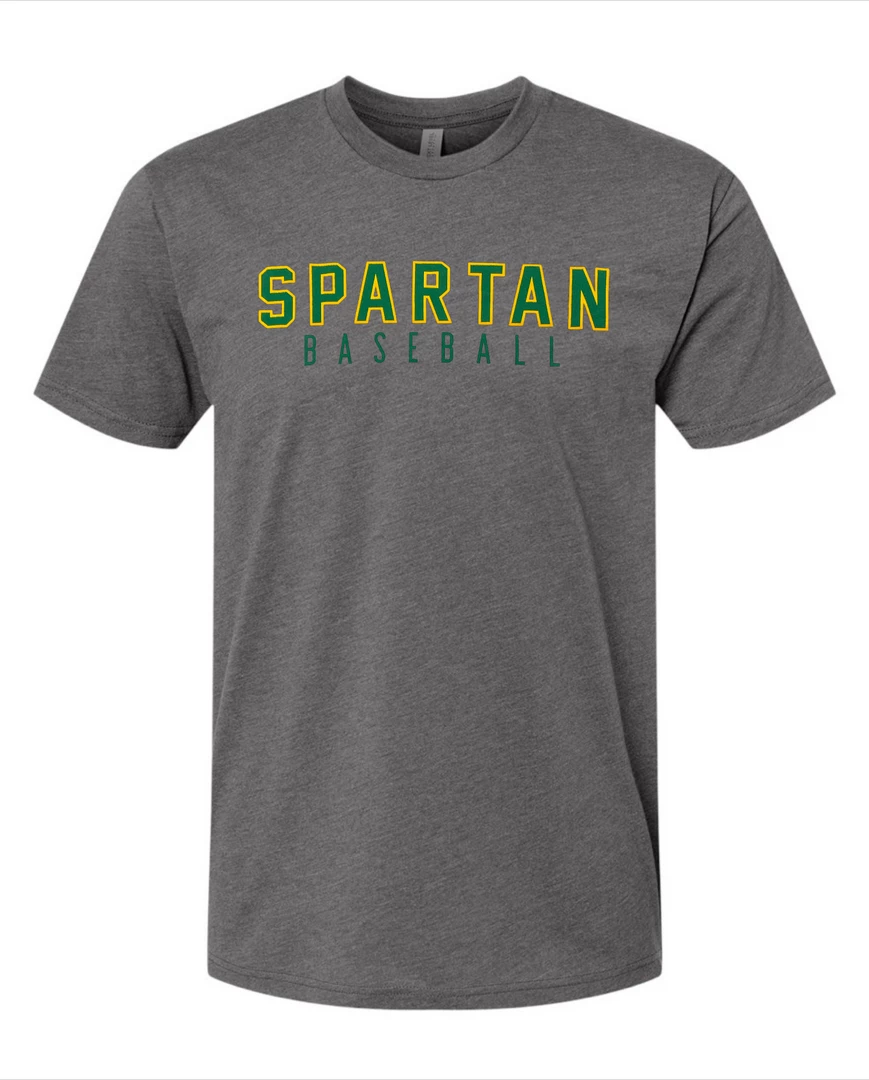 Next Level T-Shirt W/ Green/Yellow Spartan Baseball 1 Next Level T-Shirt W/ Green/Yellow Spartan Baseball