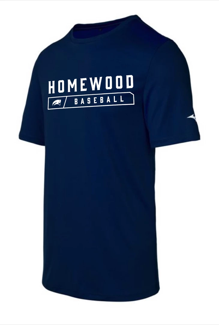 Mizuno Performance Tee W/ White Homewood Baseball 1 Mizuno Performance Tee W/ White Homewood Baseball