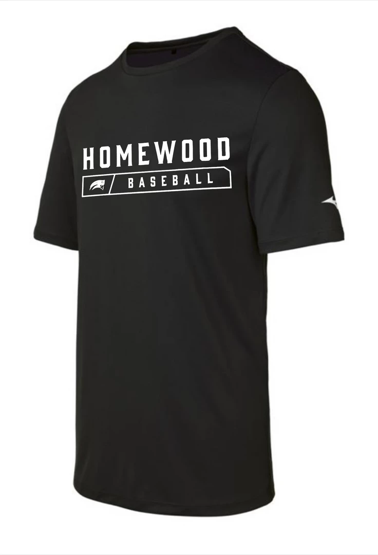 Mizuno Performance Tee W/ White Homewood Baseball 2 Mizuno Performance Tee W/ White Homewood Baseball