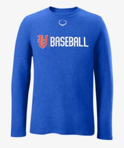 Vestavia EvoShield Long Sleeve Shirt W/ White Baseball And Old English V