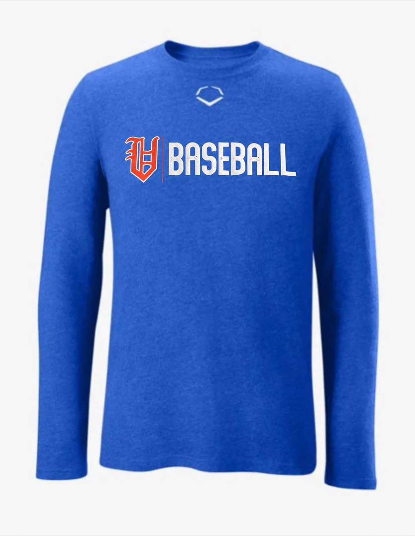 Vestavia EvoShield Long Sleeve Shirt W/ White Baseball And Old English V 1 Vestavia EvoShield Long Sleeve Shirt W/ White Baseball And Old English V