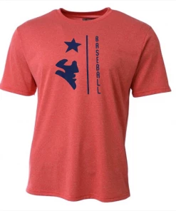 Homewood A4 Performance Shirt W/ Navy Baseball And Patriot Face