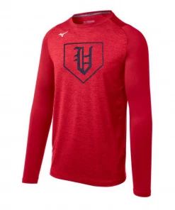 Vestavia Mizuno Long Sleeve Performance Shirt W/ Navy Old English V