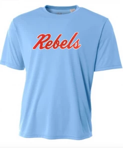 Vestavia A4 Performance Shirt W/ Red Rebels Script
