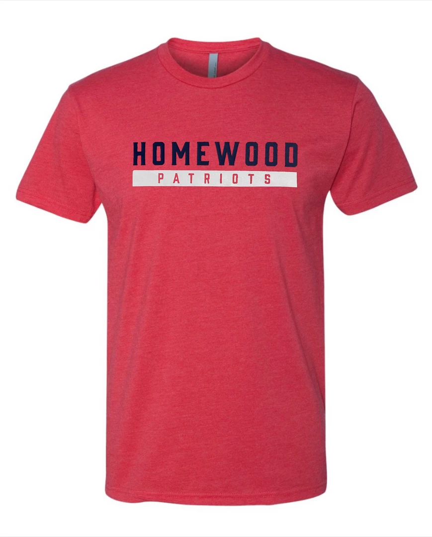Next Level T-Shirt W/ Navy/White Homewood Patriots 1 Next Level T-Shirt W/ Navy/White Homewood Patriots