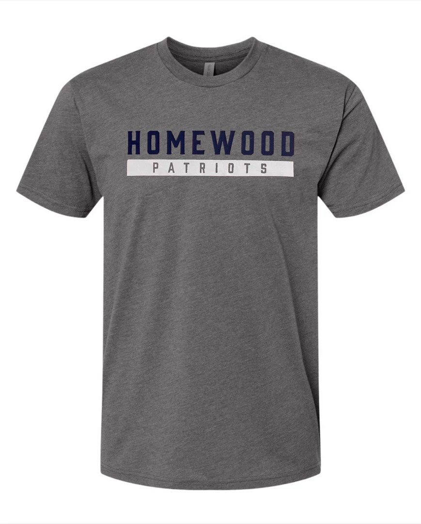 Next Level T-Shirt W/ Navy/White Homewood Patriots 2 Next Level T-Shirt W/ Navy/White Homewood Patriots