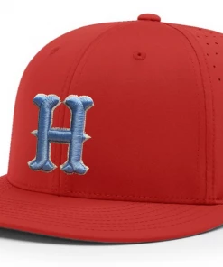 Richardson Fitted Baseball Hat W/ Powder Blue Pointed H