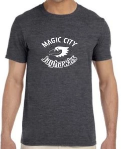 Bandwagon Sports Gray Cotton T-Shirt With MCJ Logo Magic City Jayhawks