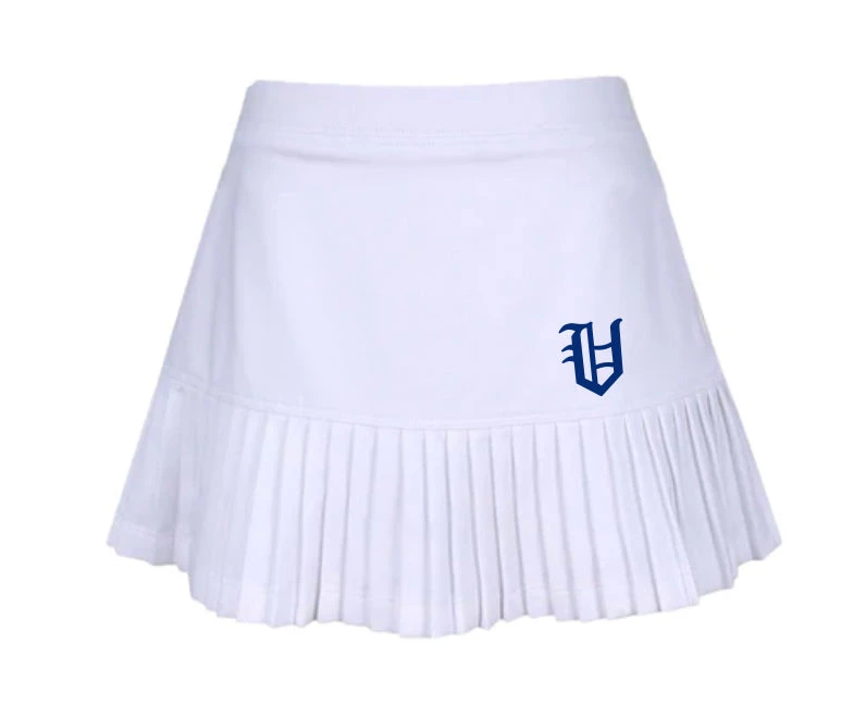 Little Miss Tennis Pleated Skirt W/ Royal Blue Old English V 1 Little Miss Tennis Pleated Skirt W/ Royal Blue Old English V