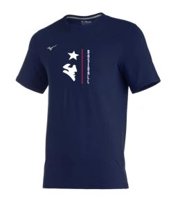 Mizuno Performance Shirt W/ White Baseball And Patriot Head Homewood