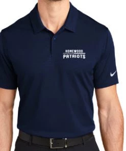 Bandwagon Sports Homewood Patriots Nike Polo (Navy) Homewood Youth Football And Cheer