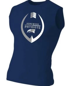 Bandwagon Sports Homewood Football Sleeveless Compression Shirt (Navy)