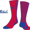 TCK Red/Blue Honeycomb Socks W/ Blue Rebels Script Vestavia