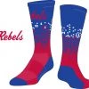 TCK Red/White/Blue Dots Socks W/ Red Rebels Script Vestavia