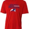 Bandwagon Sports Homewood Patriots Loose Fit Performance Shirt (Red) Homewood Youth Football And Cheer