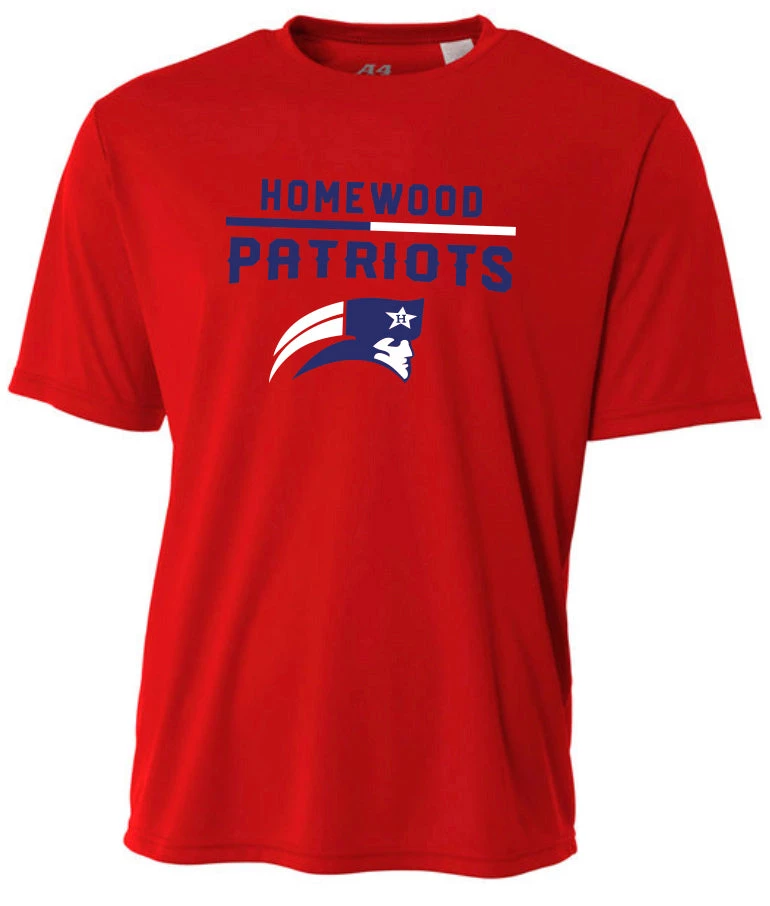 Bandwagon Sports Homewood Patriots Loose Fit Performance Shirt (Red) Homewood Youth Football And Cheer 1 Bandwagon Sports Homewood Patriots Loose Fit Performance Shirt (Red) Homewood Youth Football And Cheer