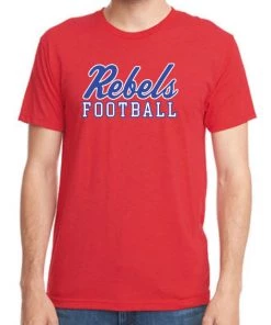 Bandwagon Sports Vestavia Hills Youth Football Rebels Football Tri-Blend T-Shirt (Red)
