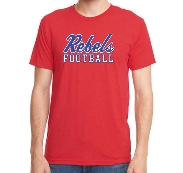 Bandwagon Sports Vestavia Hills Youth Football Rebels Football Tri-Blend T-Shirt (Red) 1 Bandwagon Sports Vestavia Hills Youth Football Rebels Football Tri-Blend T-Shirt (Red)