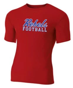 Bandwagon Sports Vestavia Hills Youth Football Vestavia Football Compression Shirt (Red)