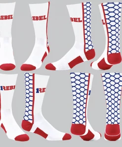 TCK Red/White/Blue Honeycomb Socks W/ Red 1Rebel