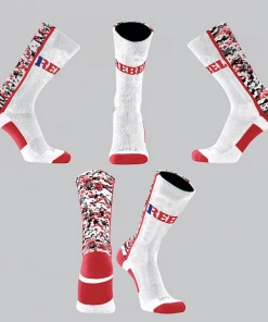 TCK Vestavia Black/White/Red Digital Camo Socks W/ Red 1Rebel