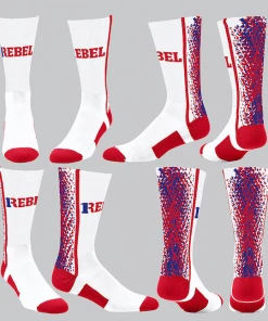 TCK Red/White/Blue Splatter Socks W/ Red 1Rebel