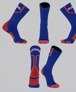TCK Vestavia Royal Blue/Red Line Socks W/ Red 1Rebel