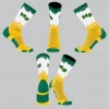 TCK Green/White/Yellow Square Socks W/ Green MB