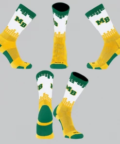 TCK Green/White/Yellow Square Socks W/ Green MB