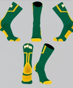 TCK Green/Yellow Line Socks W/ White MB
