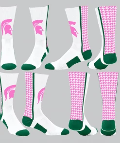 TCK White/Pink Houndstooth W/ Pink Spartan Helmet