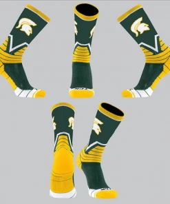 TCK Green/Yellow Socks W/ White Spartan Helmet Mtn. Brook