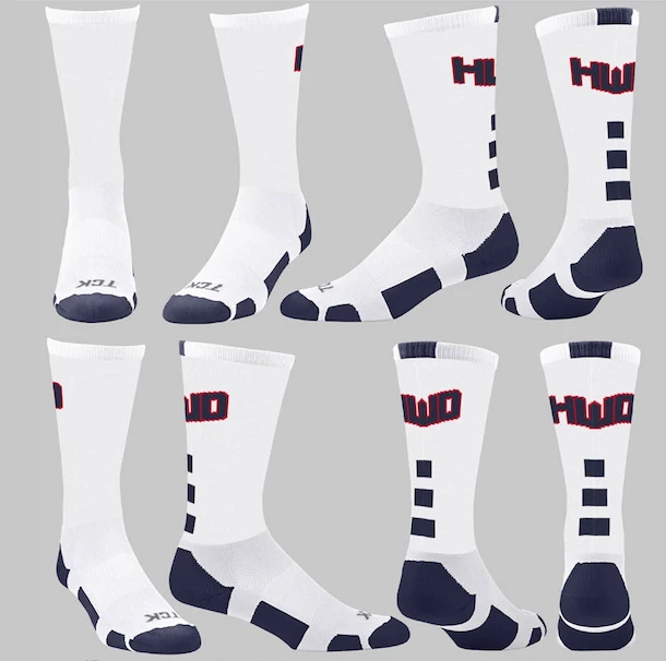 TCK Homewood White/Navy Block Socks W/ Navy HWD 1 TCK Homewood White/Navy Block Socks W/ Navy HWD