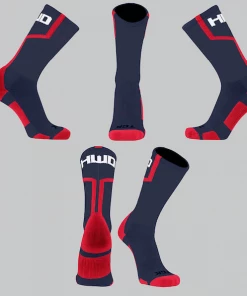 TCK Navy/Red Line Socks W/ White HWD
