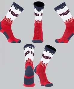 TCK Navy/White/Red Square Socks W/ Navy HWD Homewood