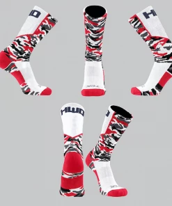 TCK Black/Red/Grey Camo Socks W/ Navy HWD