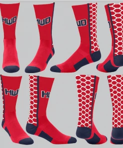 TCK Red/White Honeycomb Socks W/ Navy HWD