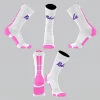 TCK Vestavia White/Pink Block Socks W/ Blue Rebels Script