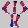 TCK Vestavia Red/Royal Blue White V Socks W/ Blue Old English V