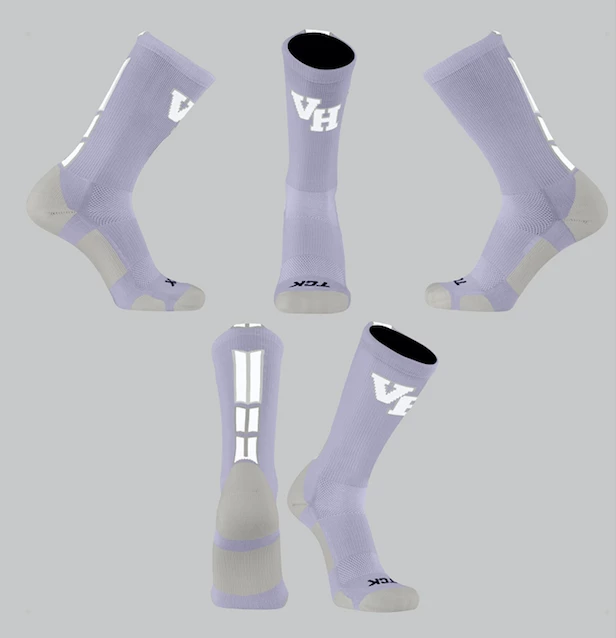TCK Lavender/White Block Socks W/ White VH Vestavia 1 TCK Lavender/White Block Socks W/ White VH Vestavia