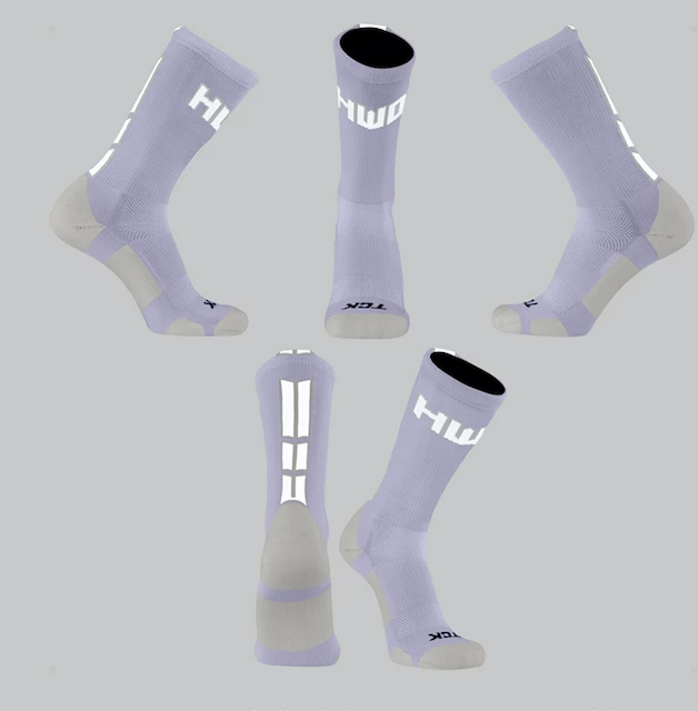 TCK Homewood Lavender/White Block Socks W/ White HWD 1 TCK Homewood Lavender/White Block Socks W/ White HWD