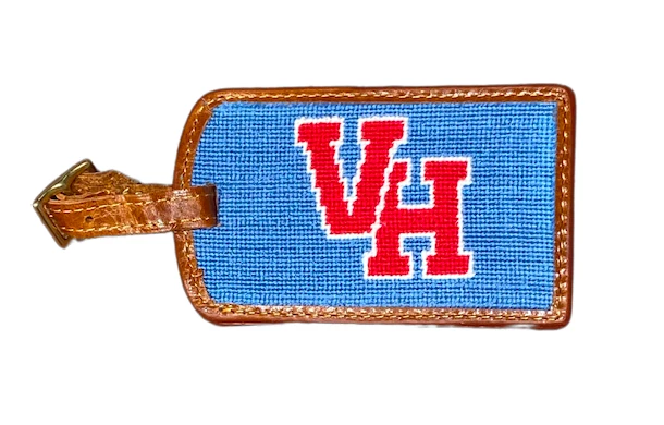 Smathers & Branson Leather Luggage Tag W/ Red VH Vestavia 1 Smathers & Branson Leather Luggage Tag W/ Red VH Vestavia